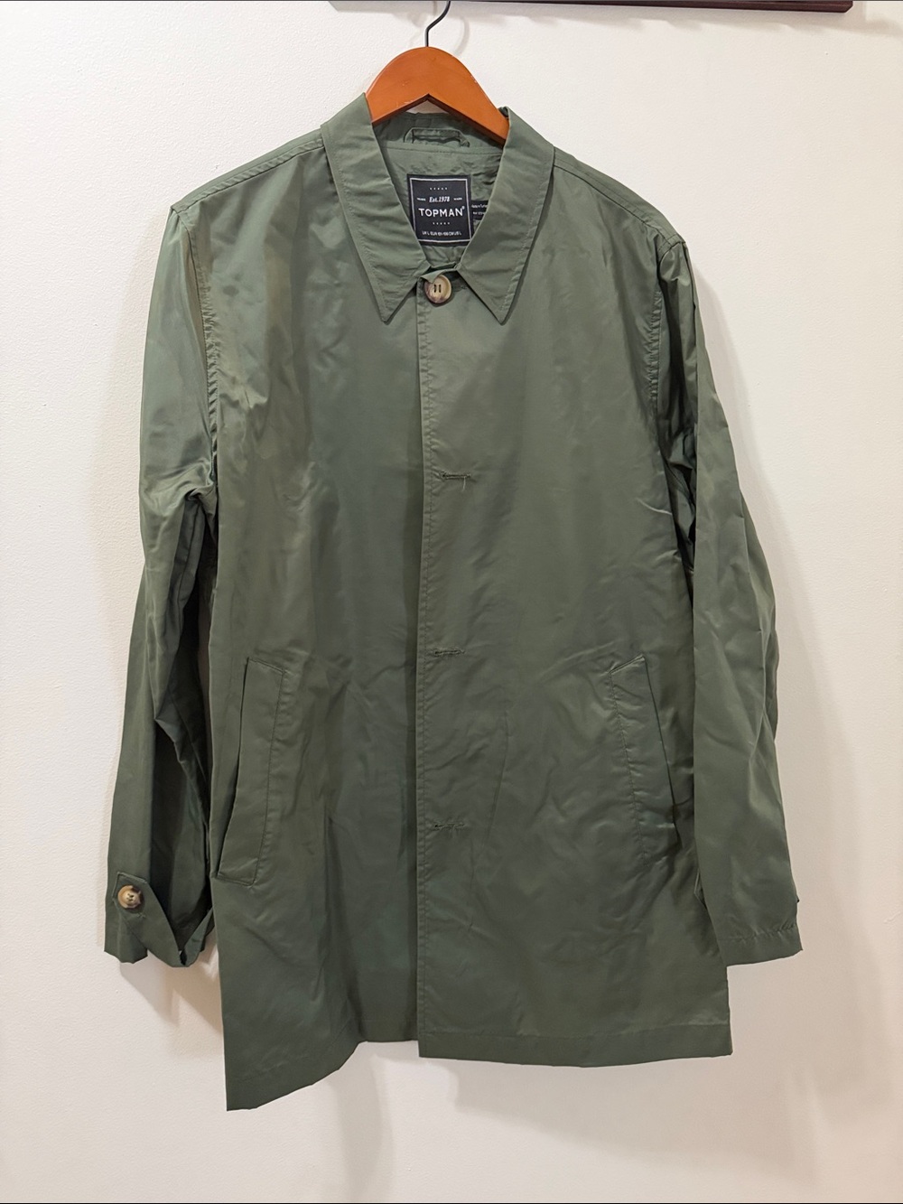 Topman Olive Green Lightweight Shirt Jacket